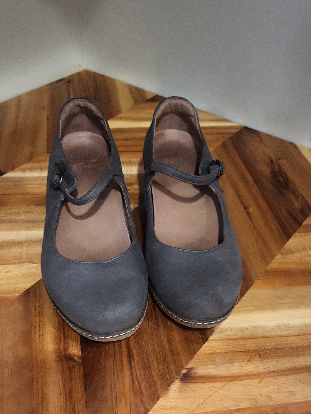 Dansko Classic Mary Jane Flats in Charcoal Gray - Women's Comfort Shoe Leather